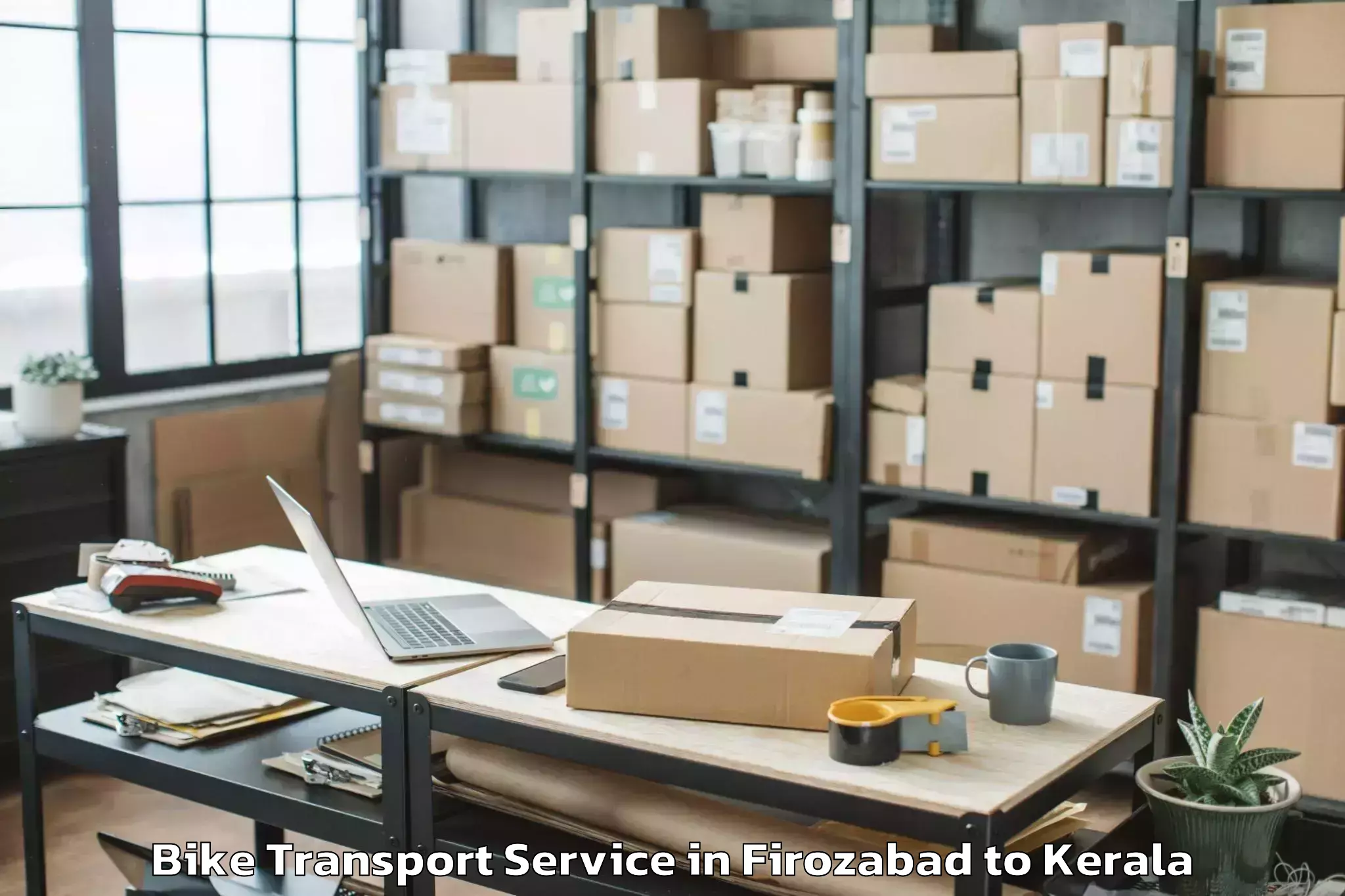 Book Your Firozabad to Kannur University Kannur Bike Transport Today